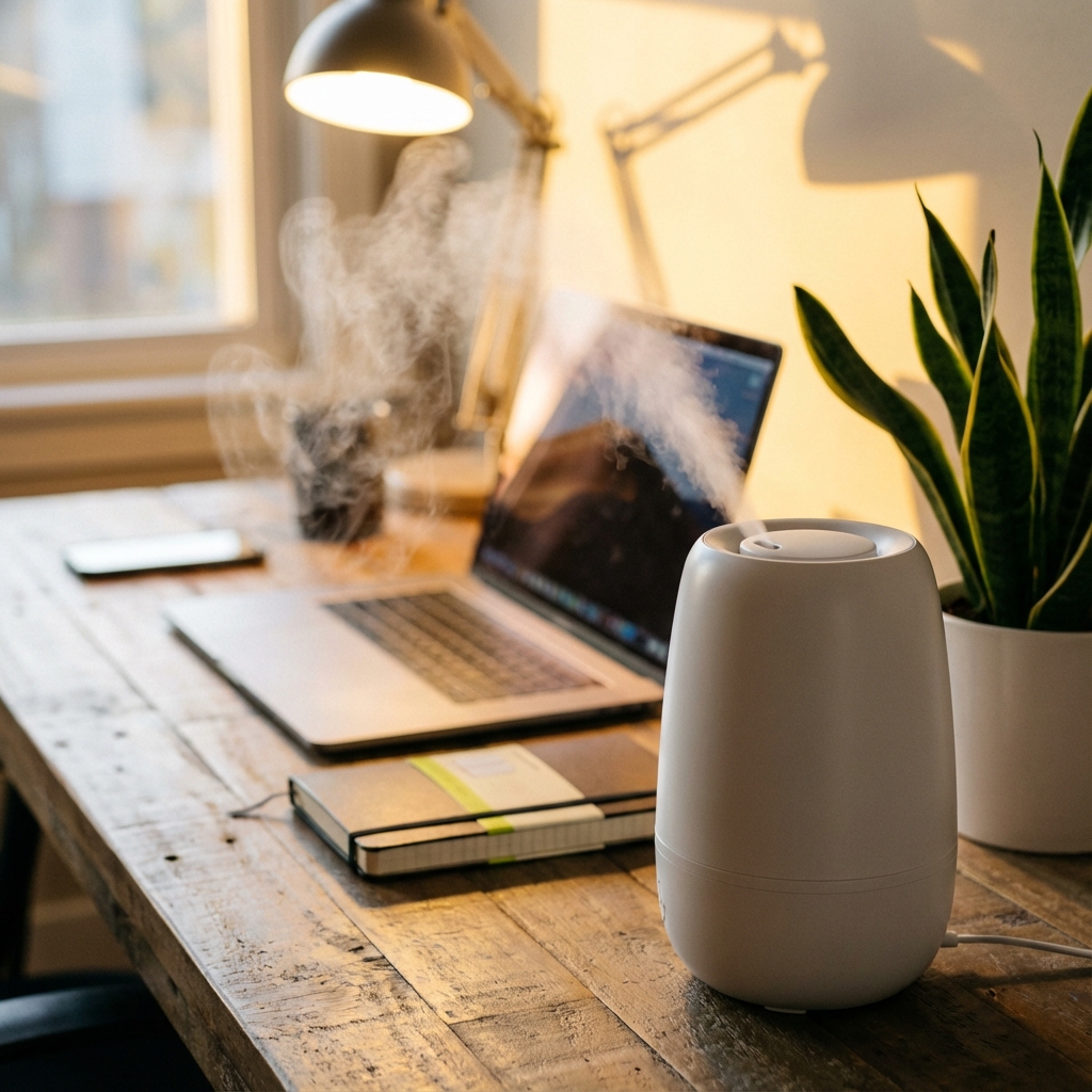 Hogar confortable con humidificador